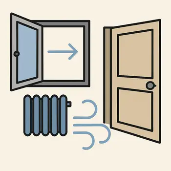 Fenster und Türen für Durchzug öffnen
